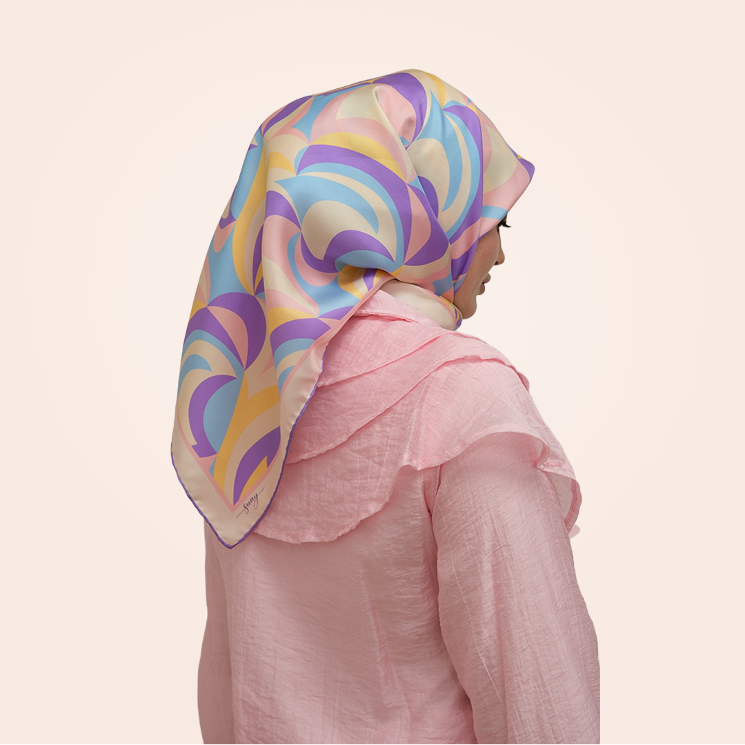 Melodi - Lila Rüyası Twill İpek Eşarp