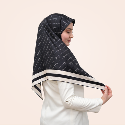 İmza - Siyah Twill İpek Eşarp