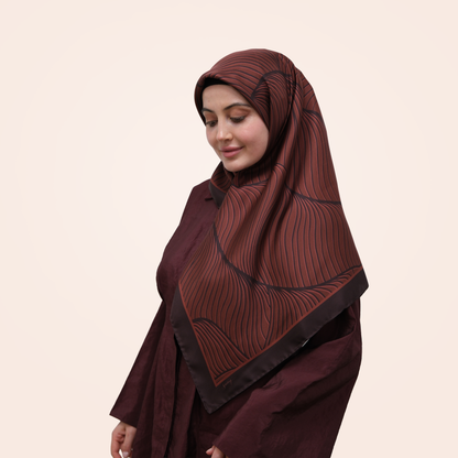 Saye - Bordo Işıltısı Twill İpek Eşarp