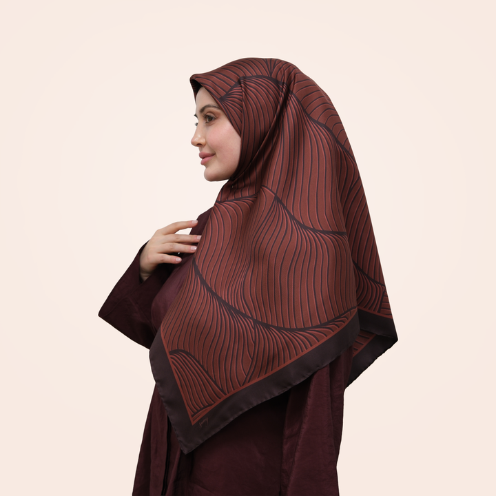 Saye - Bordo Işıltısı Twill İpek Eşarp