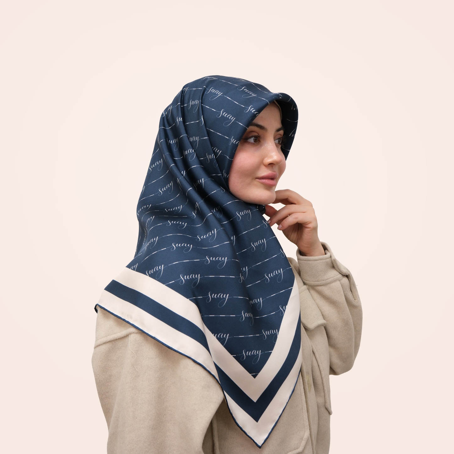 İmza - İndigo Twill İpek Eşarp