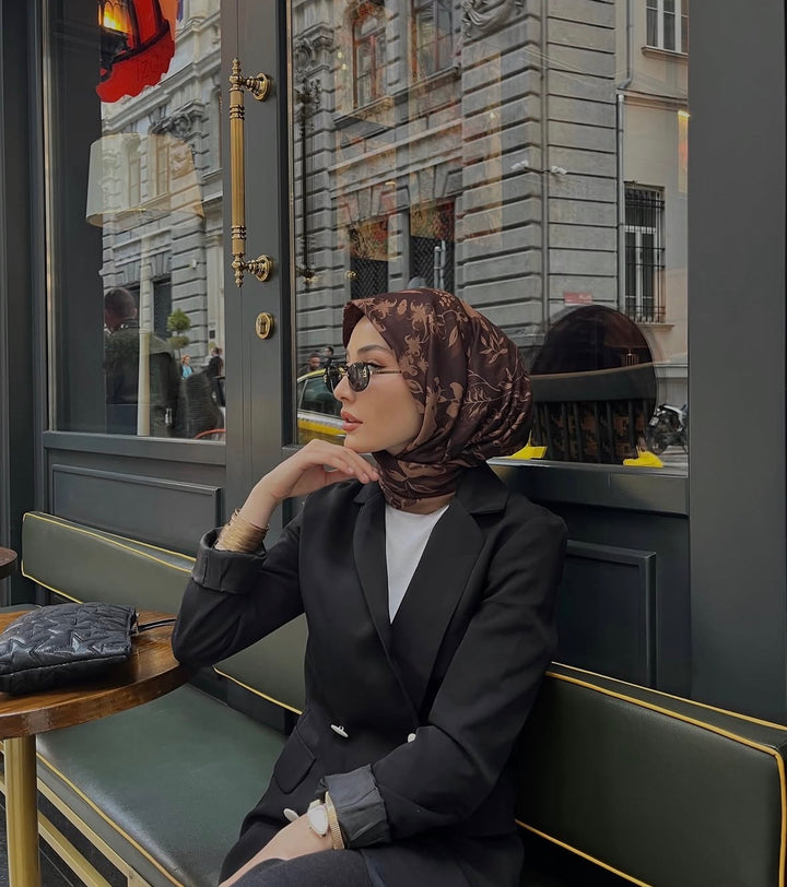 Yansı - Kahve Pamuklu Eşarp