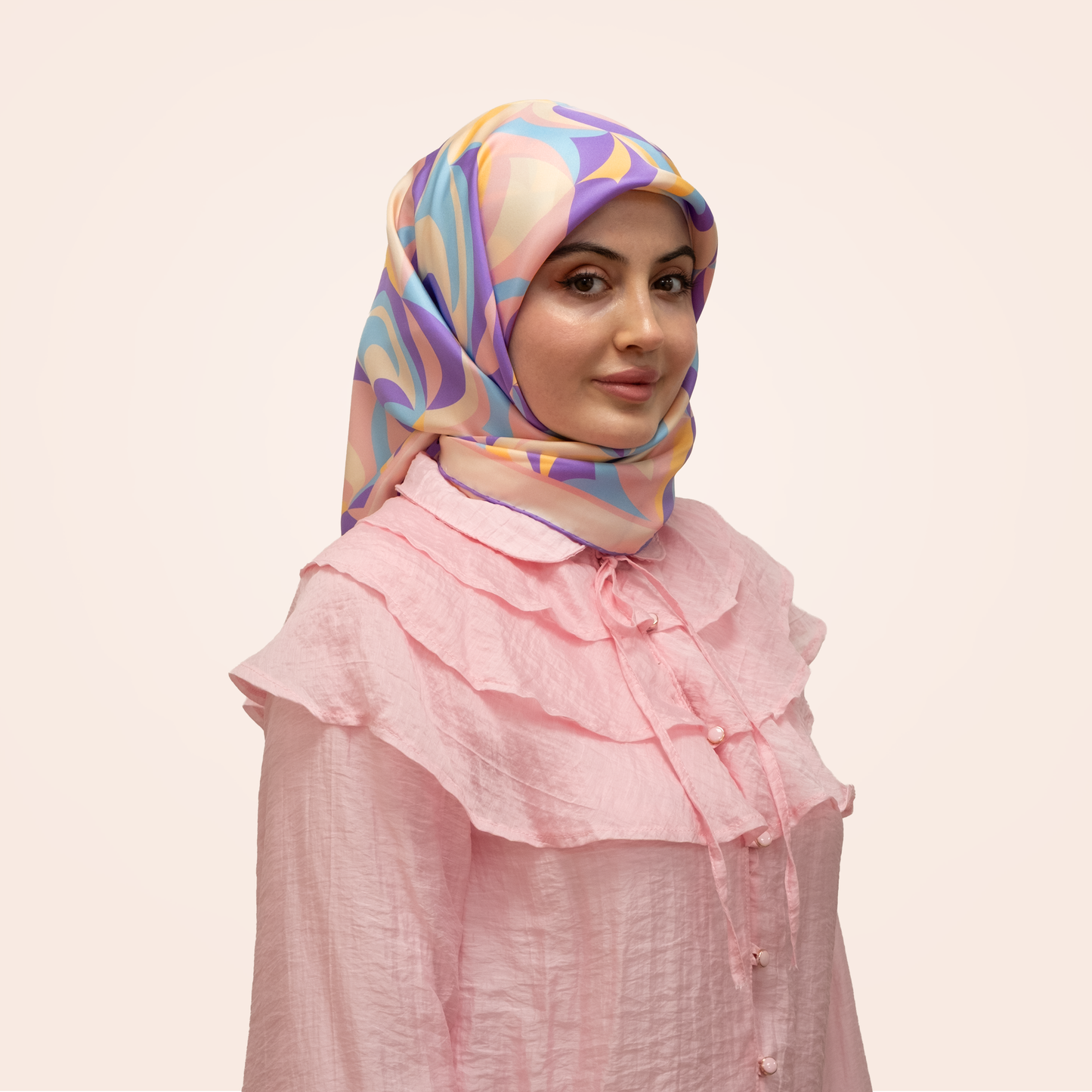 Melodi - Lila Rüyası Twill İpek Eşarp